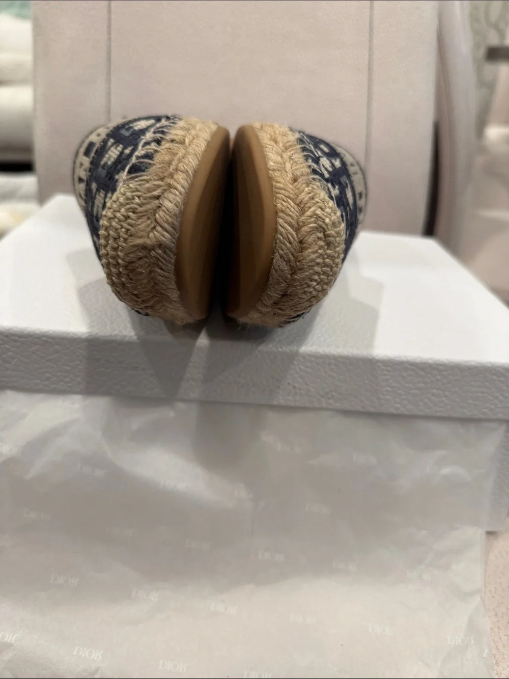Christian Dior  Granville Deep Blue & Beige Monogram Espadrilles - Picture 8 of 13